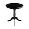 International Concepts Round 30 in Round Top Pedestal Table, 40.9 inH, Black, 30 W, 30 L, 40.9 in H, Wood, Black K46-30RT-6B-2 - alternate 1